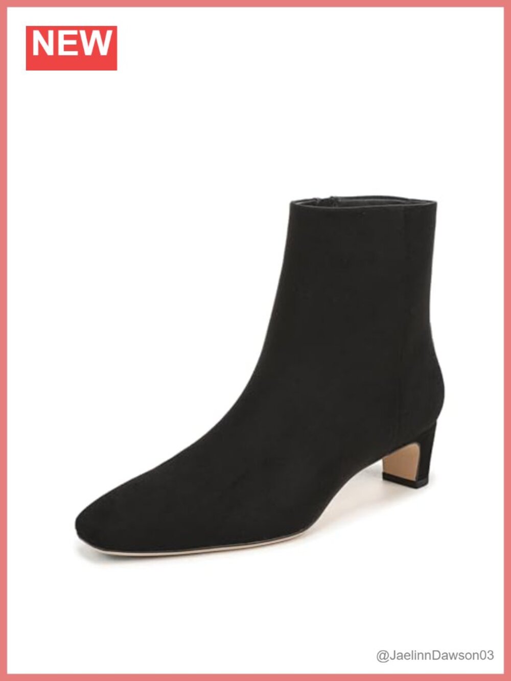 Sam & Libby Priya Women's Ankle Bootie PU Square Toe Block Heel Zip